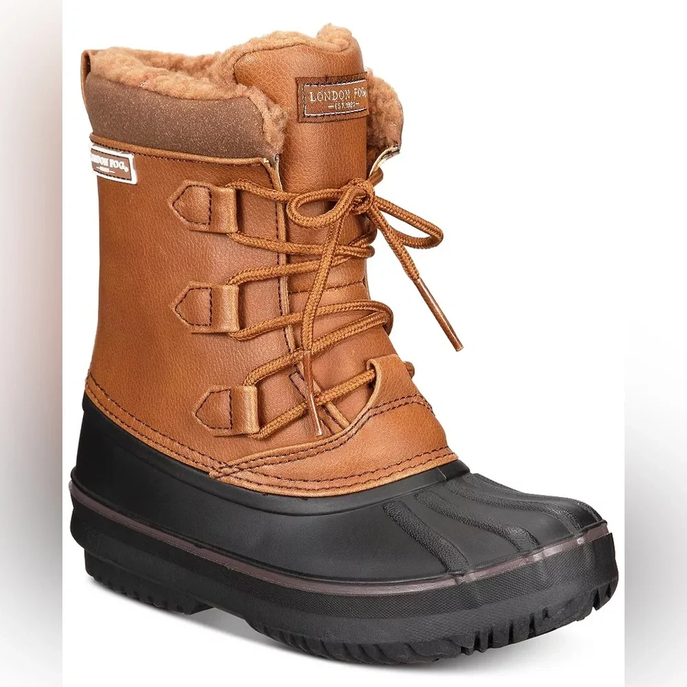 London Fog Brown and Black Snow Boots Kids size 5